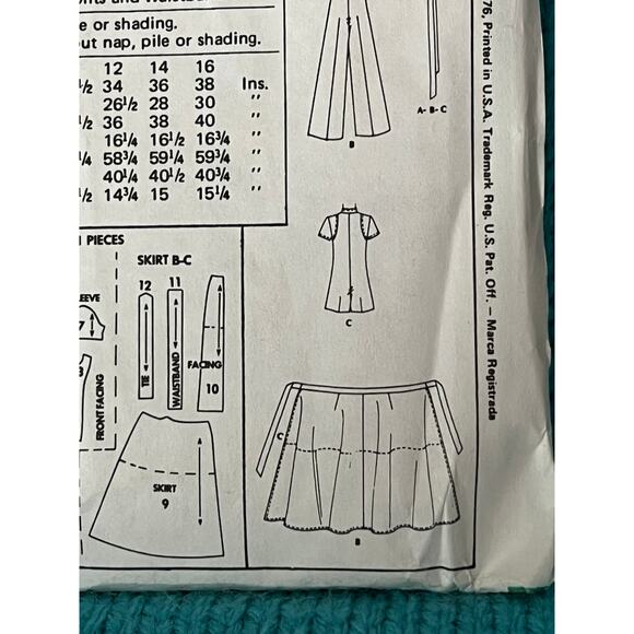 MacCalls 4936 pattern Jumpsuit Romper wrap skirt Marlo Thomas size 10 - Picture 7 of 7